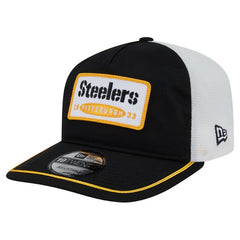 Pittsburgh Steelers New Era Patch 19TWENTY Adjustable Hat Black/White - NFL