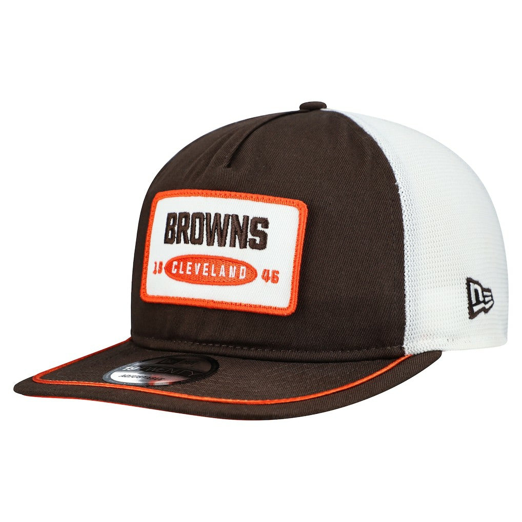 Cleveland Browns New Era Patch 19TWENTY Adjustable Hat Brown/White - NFL