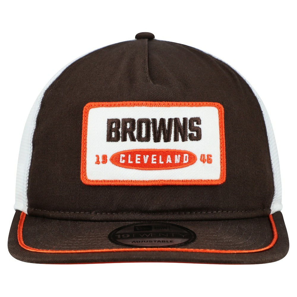 Cleveland Browns New Era Patch 19TWENTY Adjustable Hat Brown/White - NFL
