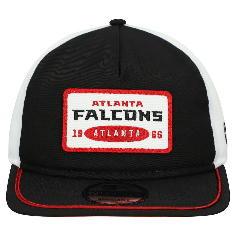 Atlanta Falcons New Era Patch 19TWENTY Adjustable Hat Black/White - NFL