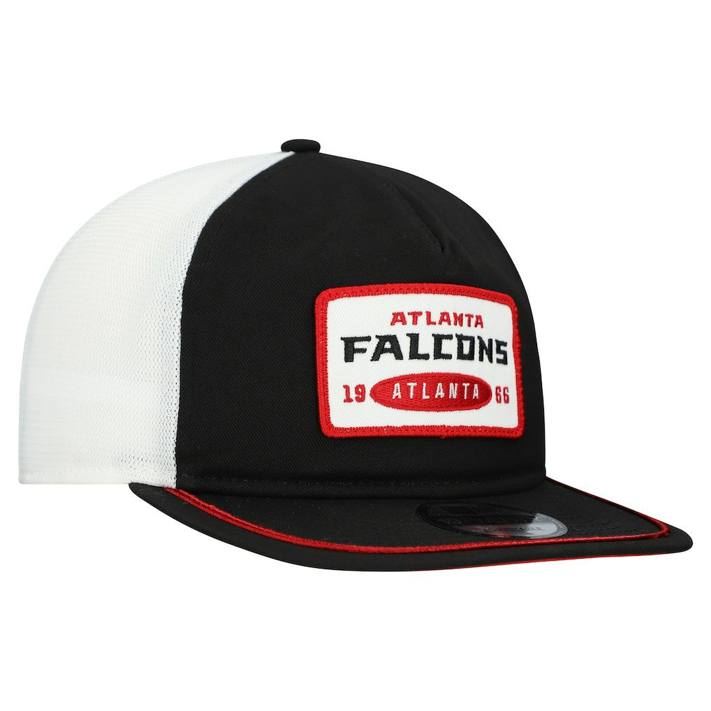 Atlanta Falcons New Era Patch 19TWENTY Adjustable Hat Black/White - NFL
