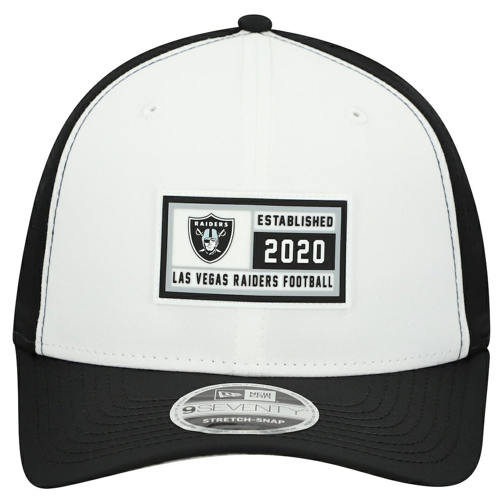 Las Vegas Raiders New Era Established Patch 9SEVENTY Adjustable Hat White/Black - NFL