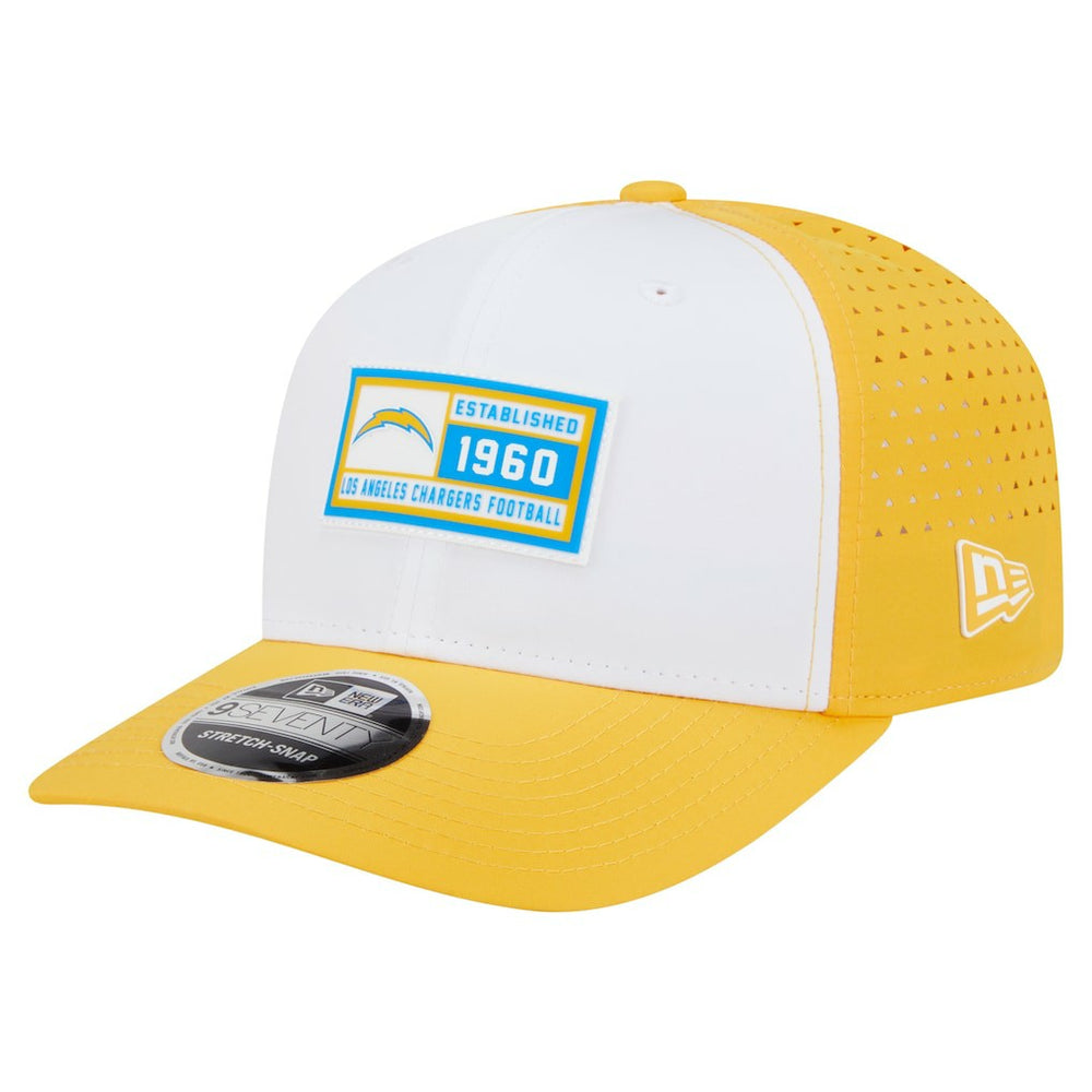 Los Angeles Chargers New Era Established Patch 9SEVENTY Adjustable Hat White/Gold - NFL