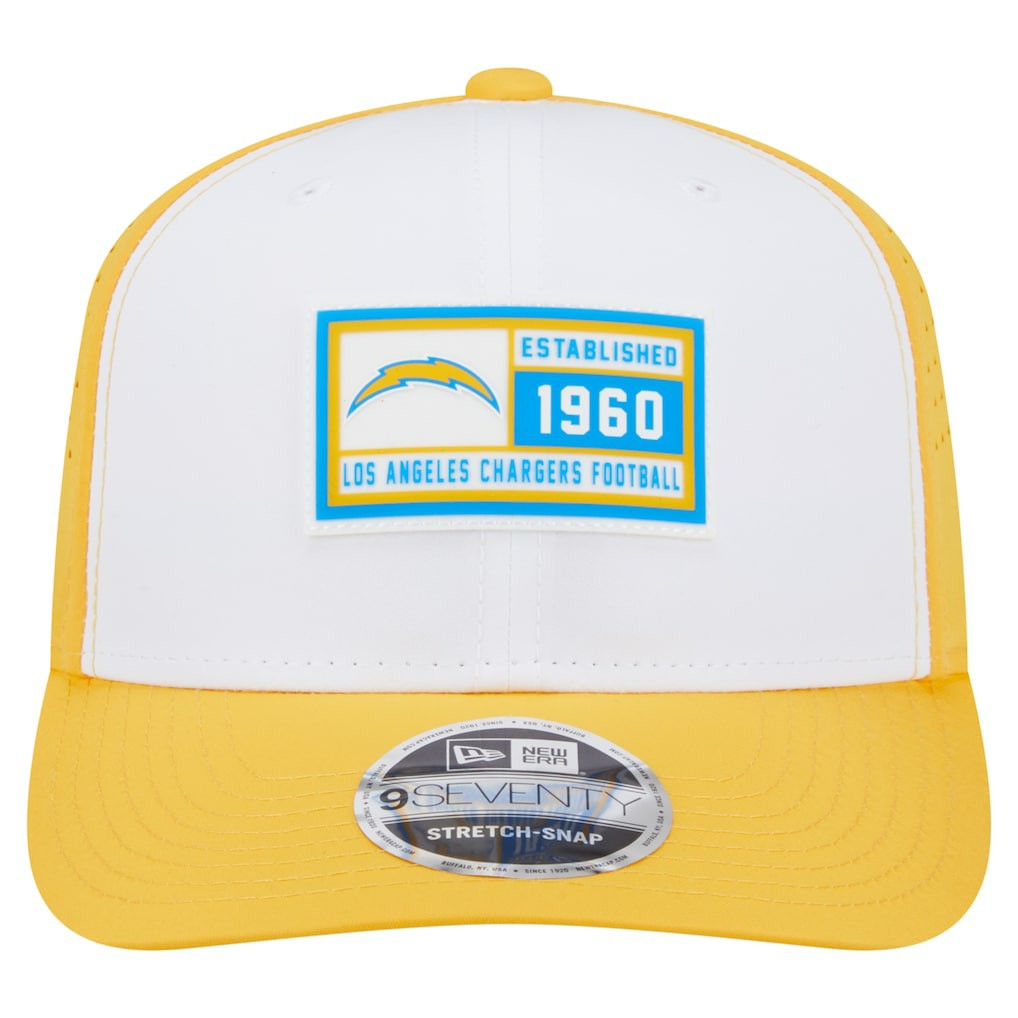 Los Angeles Chargers New Era Established Patch 9SEVENTY Adjustable Hat White/Gold - NFL