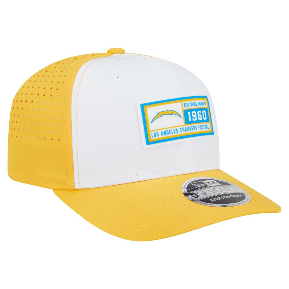 Los Angeles Chargers New Era Established Patch 9SEVENTY Adjustable Hat White/Gold - NFL