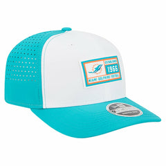 Miami Dolphins New Era Established Patch 9SEVENTY Adjustable Hat White/Aqua - NFL