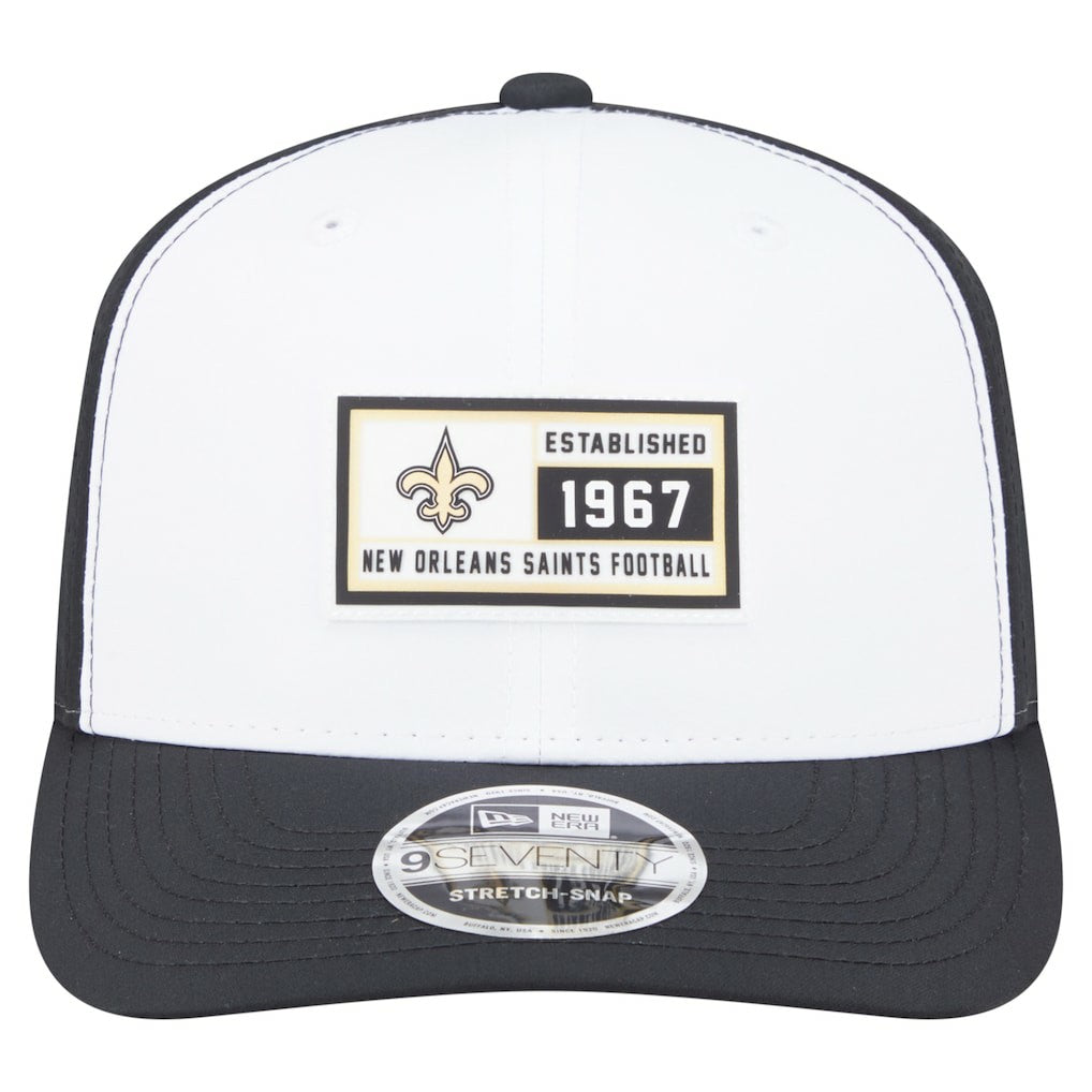 New Orleans Saints New Era Established Patch 9SEVENTY Adjustable Hat White/Black - NFL