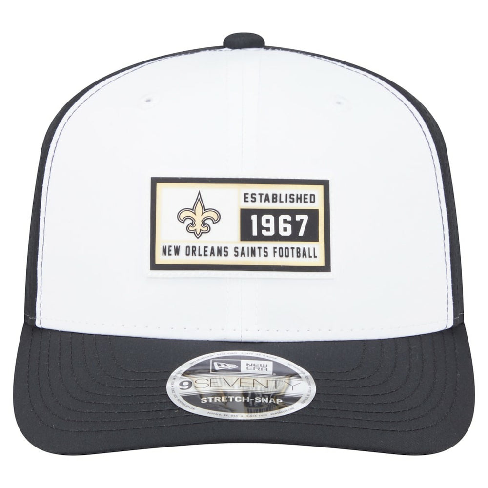 New Orleans Saints New Era Established Patch 9SEVENTY Adjustable Hat White/Black - NFL