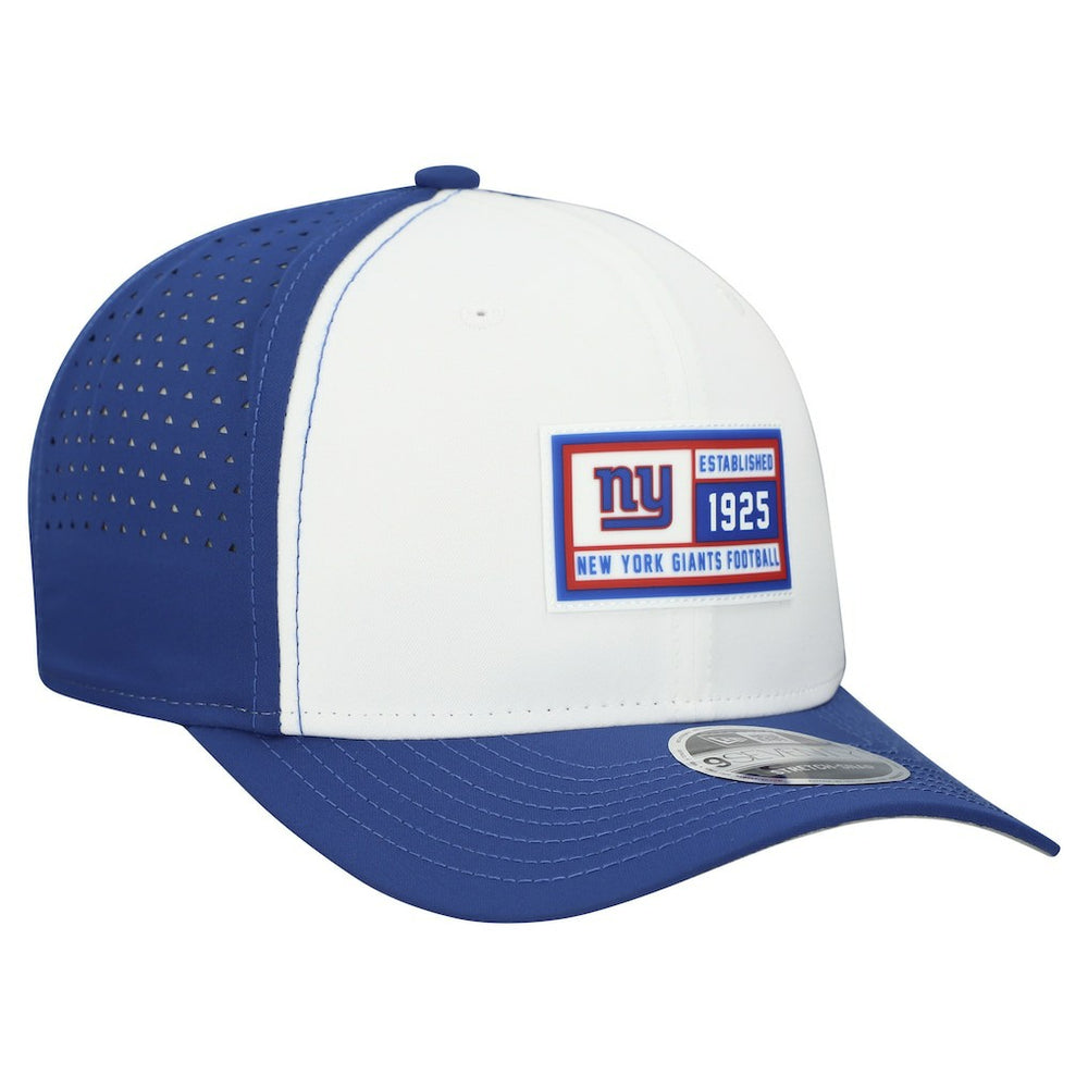 New York Giants New Era Established Patch 9SEVENTY Adjustable Hat White/Royal - NFL