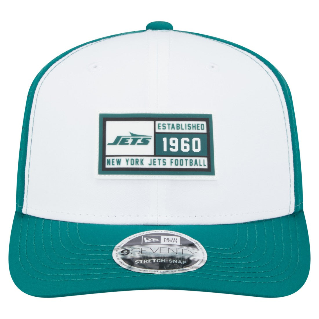 New York Jets New Era Established Patch 9SEVENTY Adjustable Hat White/Green - NFL