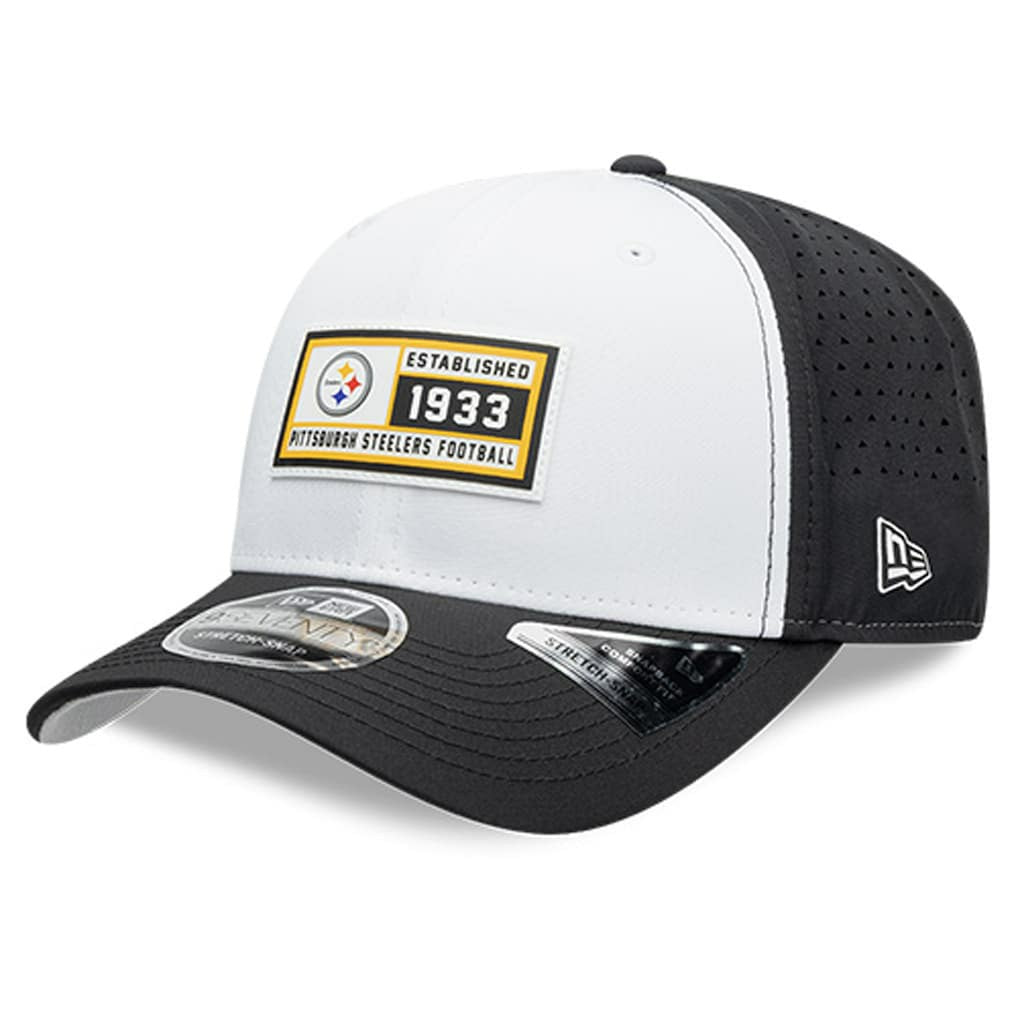 Pittsburgh Steelers New Era Established Patch 9SEVENTY Adjustable Hat White/Black - NFL
