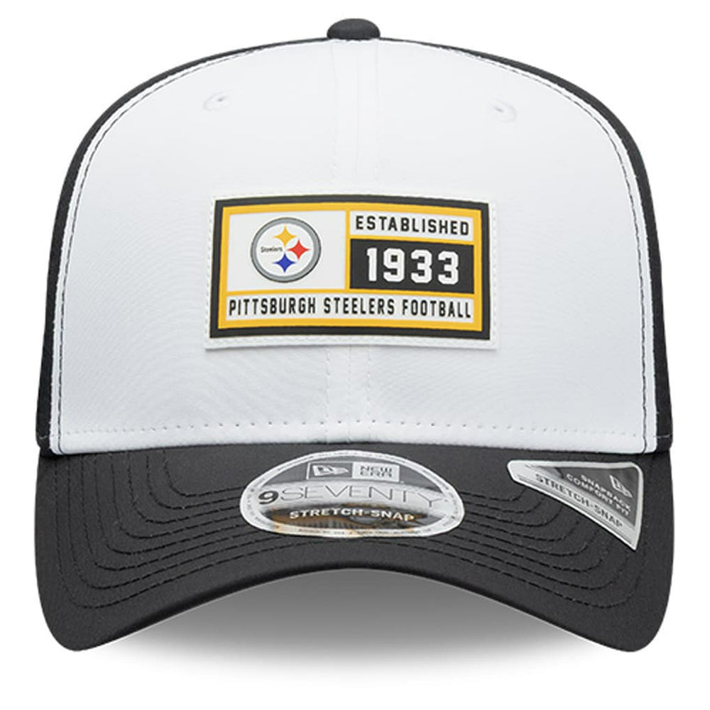 Pittsburgh Steelers New Era Established Patch 9SEVENTY Adjustable Hat White/Black - NFL