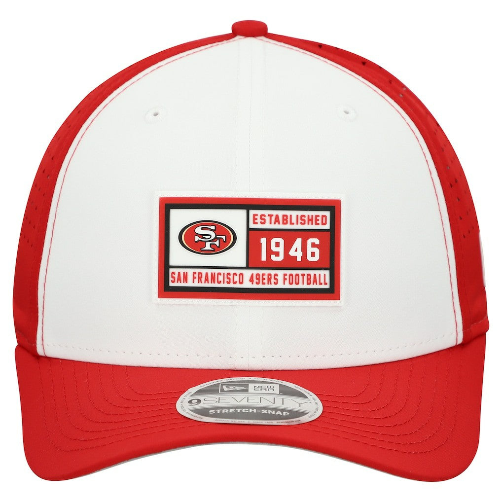 San Francisco 49ers New Era Established Patch 9SEVENTY Adjustable Hat White/Scarlet - NFL