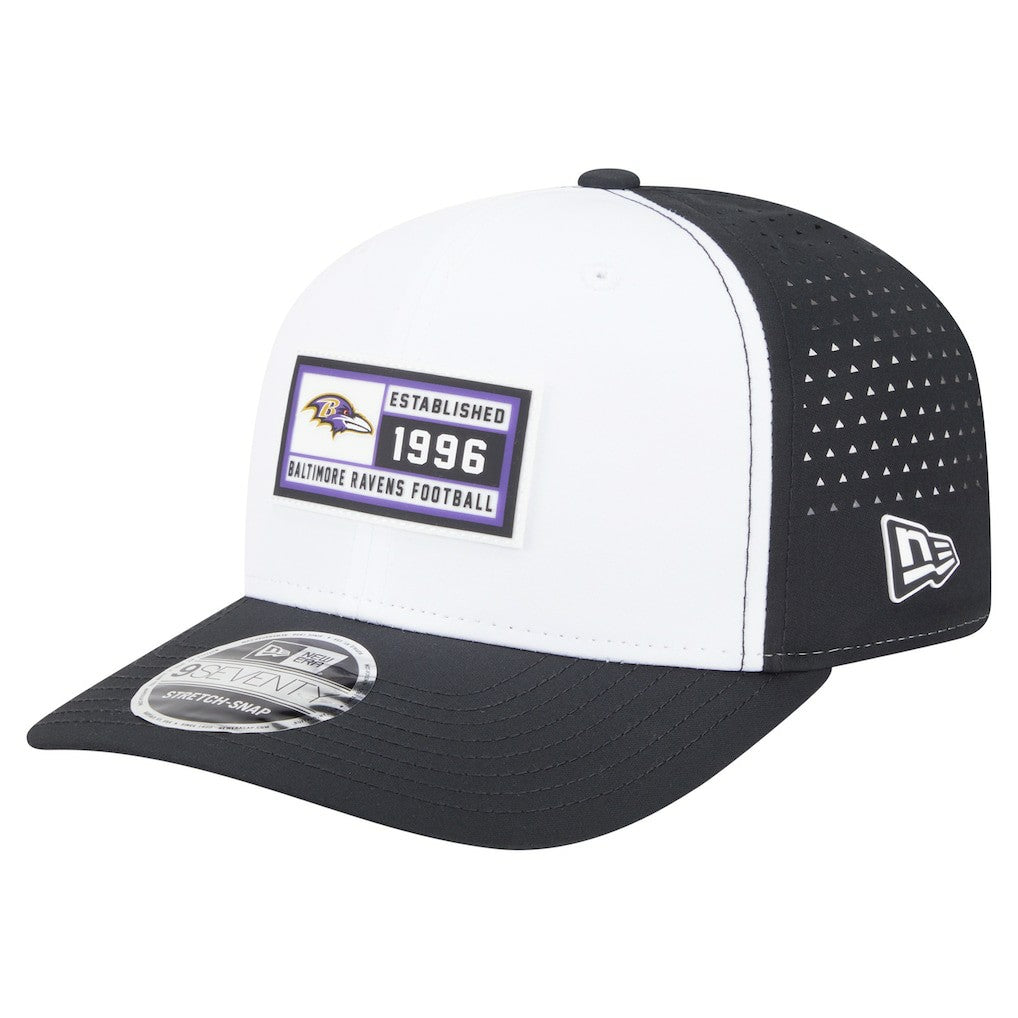 Baltimore Ravens New Era Established Patch 9SEVENTY Adjustable Hat White/Black - NFL