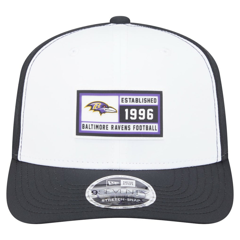 Baltimore Ravens New Era Established Patch 9SEVENTY Adjustable Hat White/Black - NFL