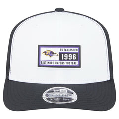 Baltimore Ravens New Era Established Patch 9SEVENTY Adjustable Hat White/Black - NFL