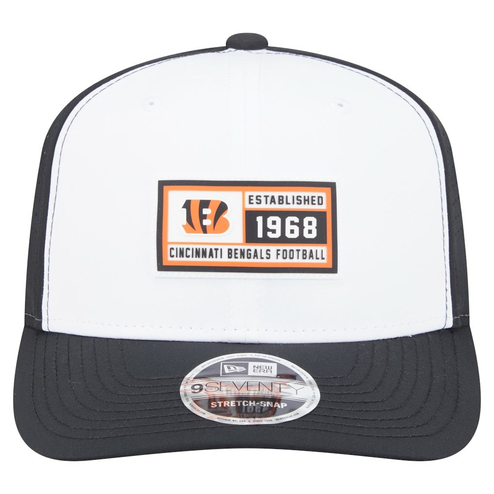 Cincinnati Bengals New Era Established Patch 9SEVENTY Adjustable Hat White/Black - NFL