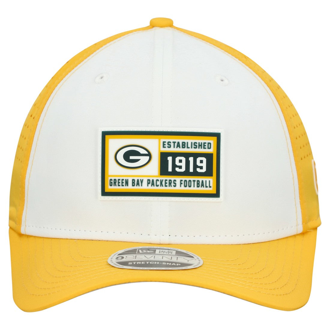 Green Bay Packers New Era Established Patch 9SEVENTY Adjustable Hat White/Gold - NFL