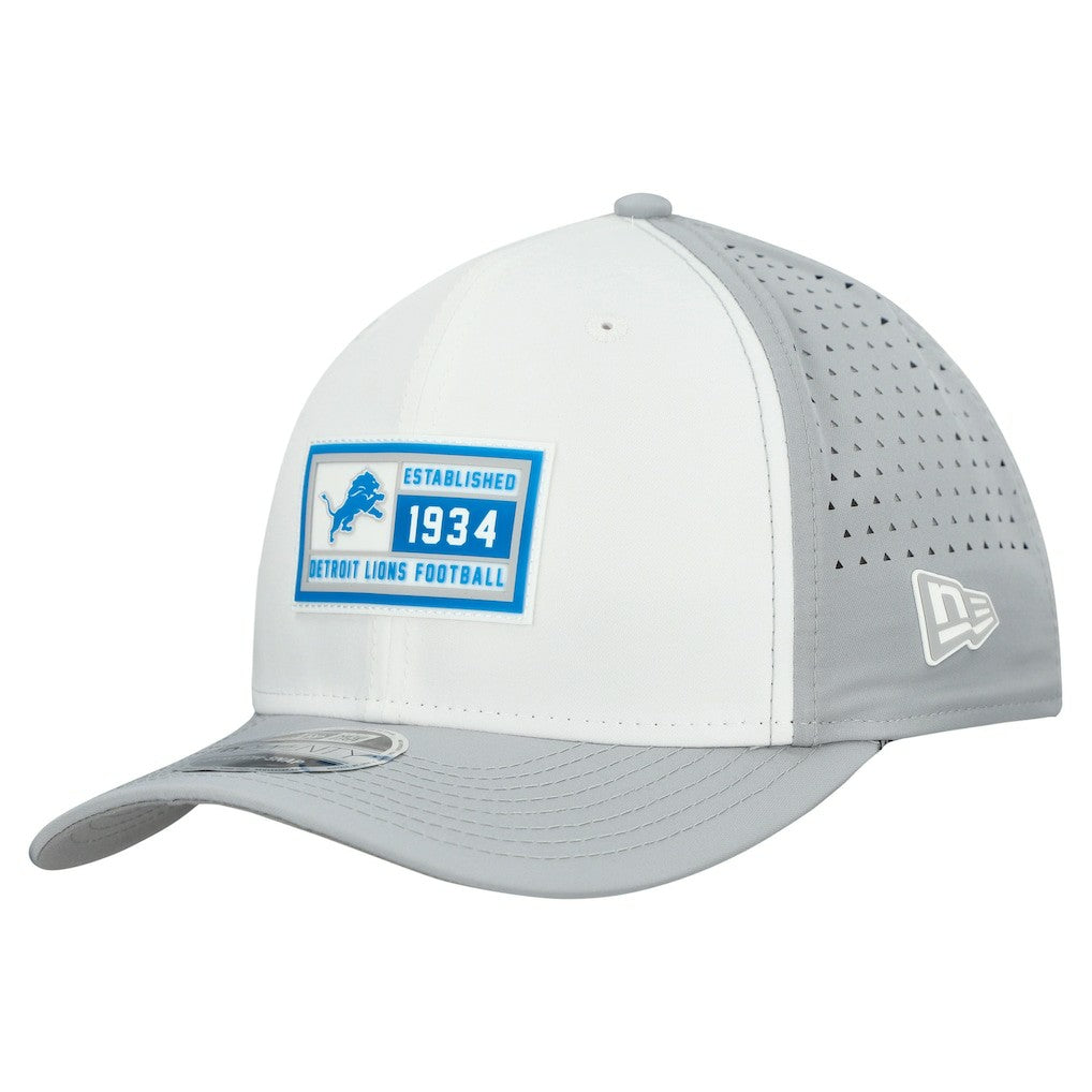 Detroit Lions New Era Established Patch 9SEVENTY Adjustable Hat White/Silver - NFL
