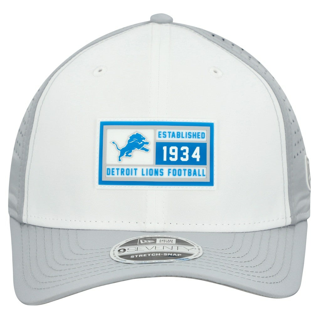 Detroit Lions New Era Established Patch 9SEVENTY Adjustable Hat White/Silver - NFL