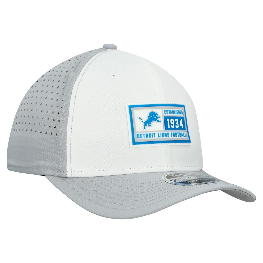 Detroit Lions New Era Established Patch 9SEVENTY Adjustable Hat White/Silver - NFL