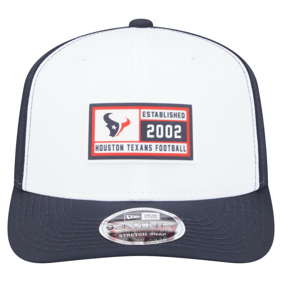 Houston Texans New Era Established Patch 9SEVENTY Adjustable Hat White/Navy - NFL