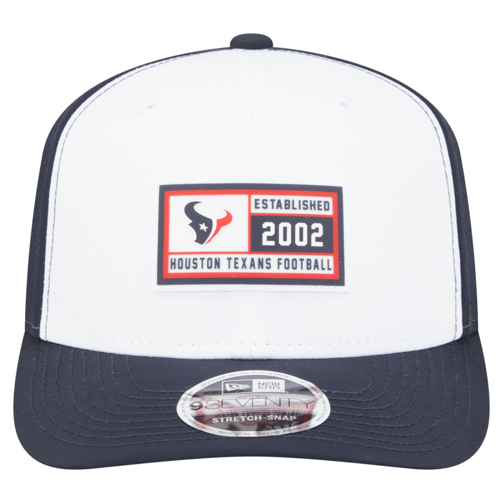 Houston Texans New Era Established Patch 9SEVENTY Adjustable Hat White/Navy - NFL