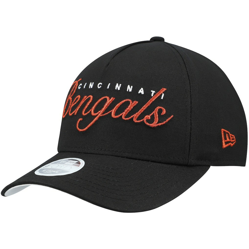 Cincinnati Bengals New Era Women's Metallic 9FORTY M-Crown A-Frame Adjustable Hat Black - NFL