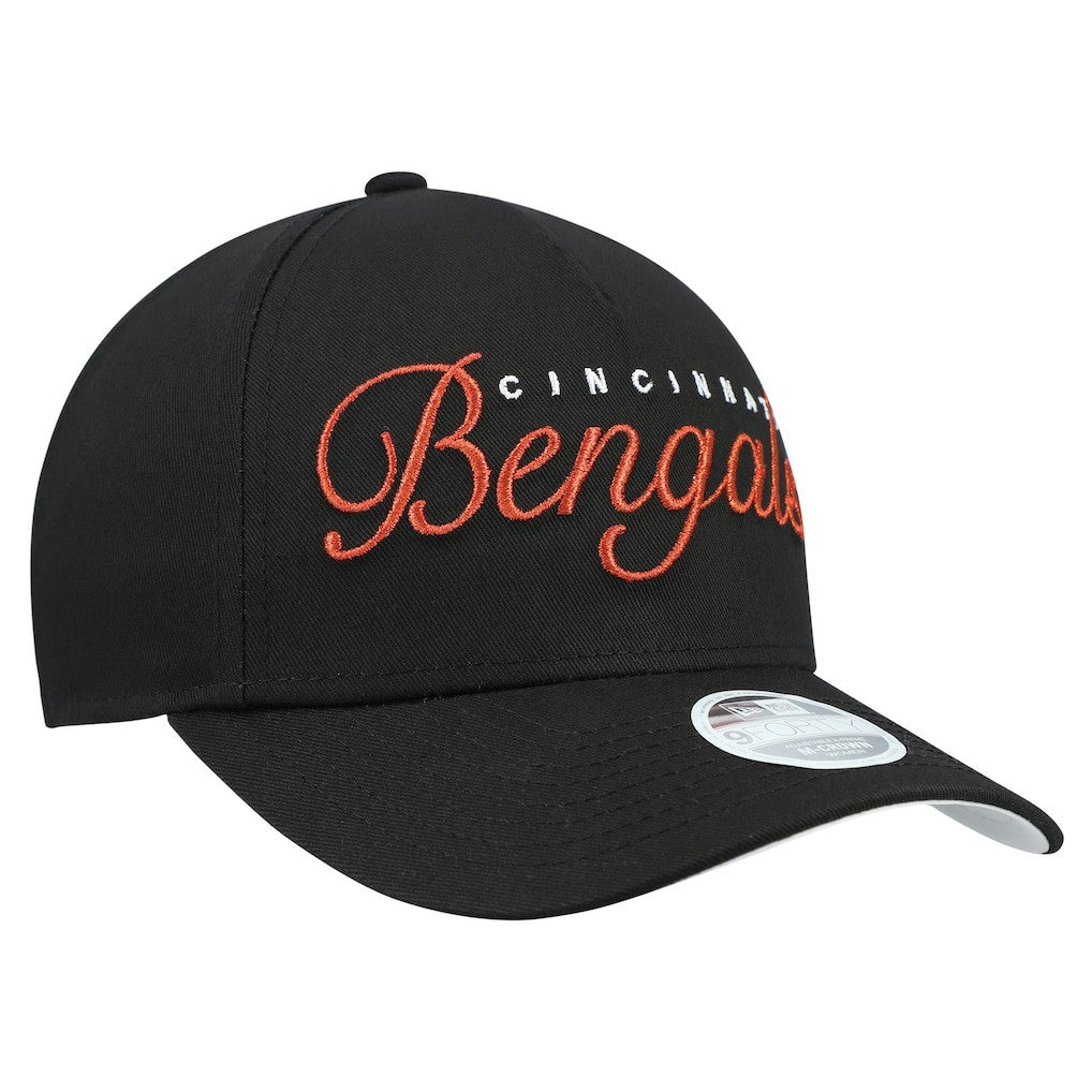Cincinnati Bengals New Era Women's Metallic 9FORTY M-Crown A-Frame Adjustable Hat Black - NFL
