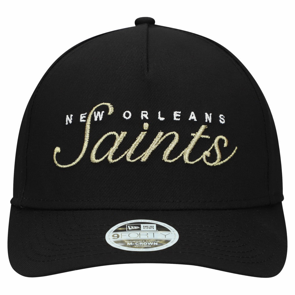 New Orleans Saints New Era Women's Metallic 9FORTY M-Crown A-Frame Adjustable Hat Black - NFL