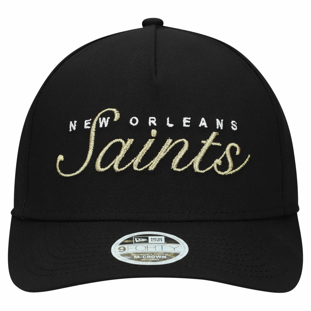 New Orleans Saints New Era Women's Metallic 9FORTY M-Crown A-Frame Adjustable Hat Black - NFL