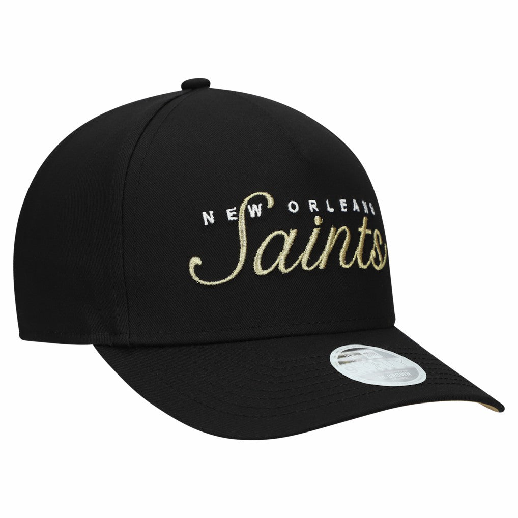 New Orleans Saints New Era Women's Metallic 9FORTY M-Crown A-Frame Adjustable Hat Black - NFL