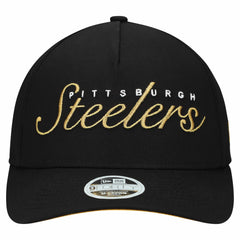 Pittsburgh Steelers New Era Women's Metallic 9FORTY M-Crown A-Frame Adjustable Hat Black - NFL