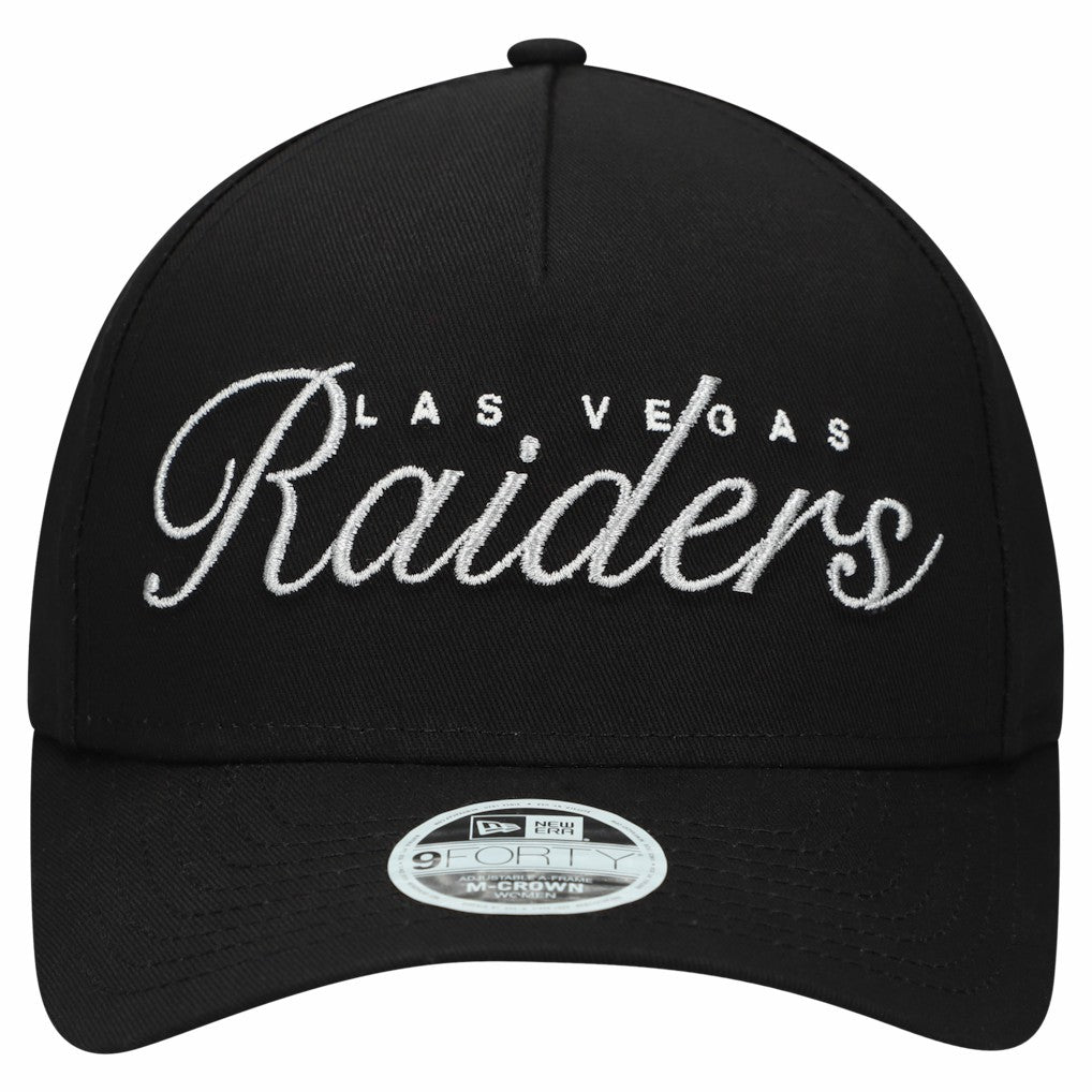 Las Vegas Raiders New Era Women's Metallic 9FORTY M-Crown A-Frame Adjustable Hat Black - NFL