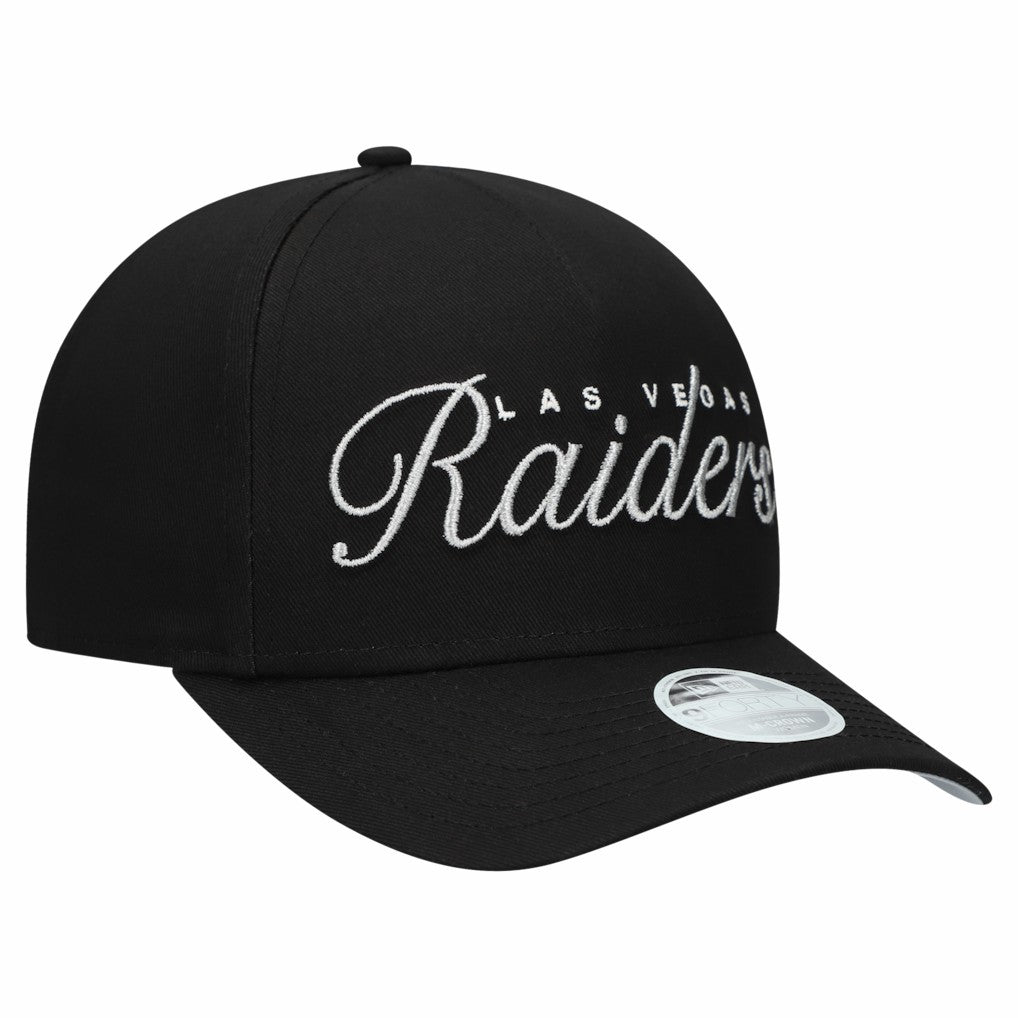 Las Vegas Raiders New Era Women's Metallic 9FORTY M-Crown A-Frame Adjustable Hat Black - NFL