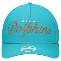 Miami Dolphins New Era Women's Metallic 9FORTY M-Crown A-Frame Adjustable Hat Aqua - NFL