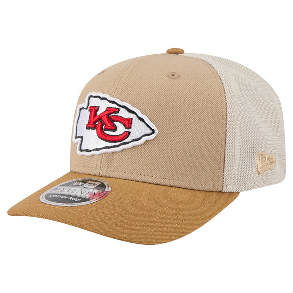 Kansas City Chiefs New Era Two-Tone Trucker 9SEVENTY Adjustable Hat Light Beige - NFL