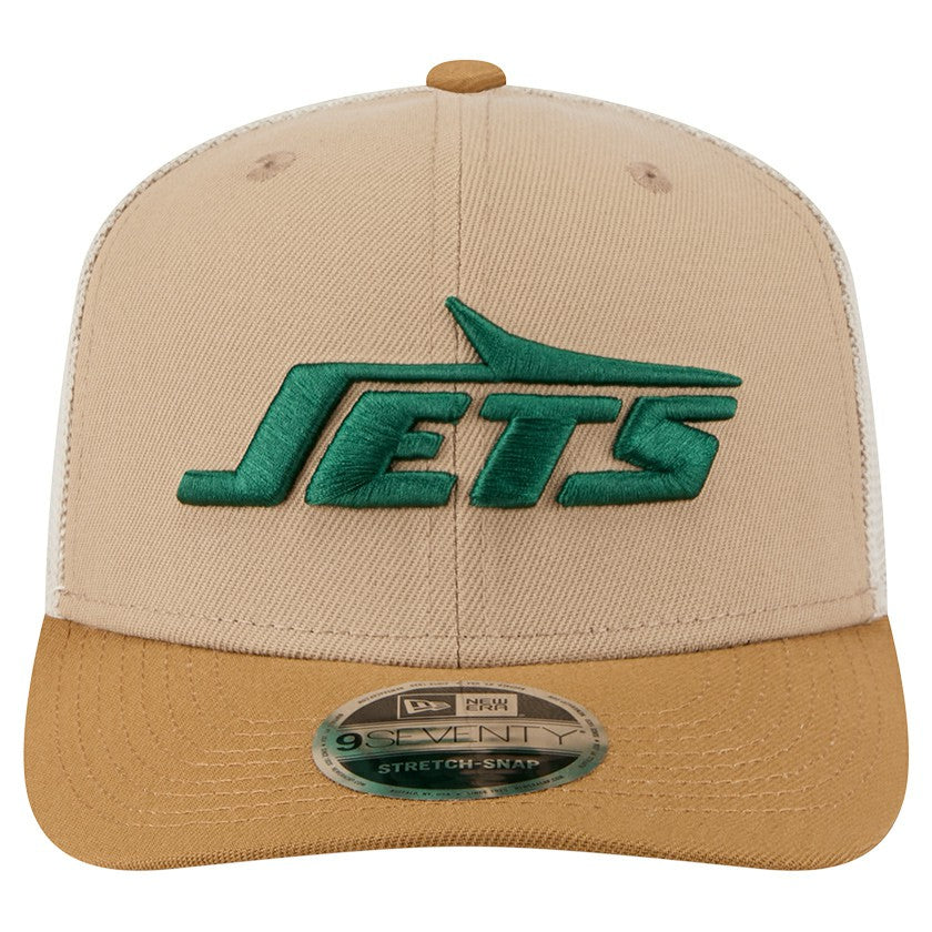 New York Jets New Era Two-Tone Trucker 9SEVENTY Adjustable Hat Light Beige - NFL