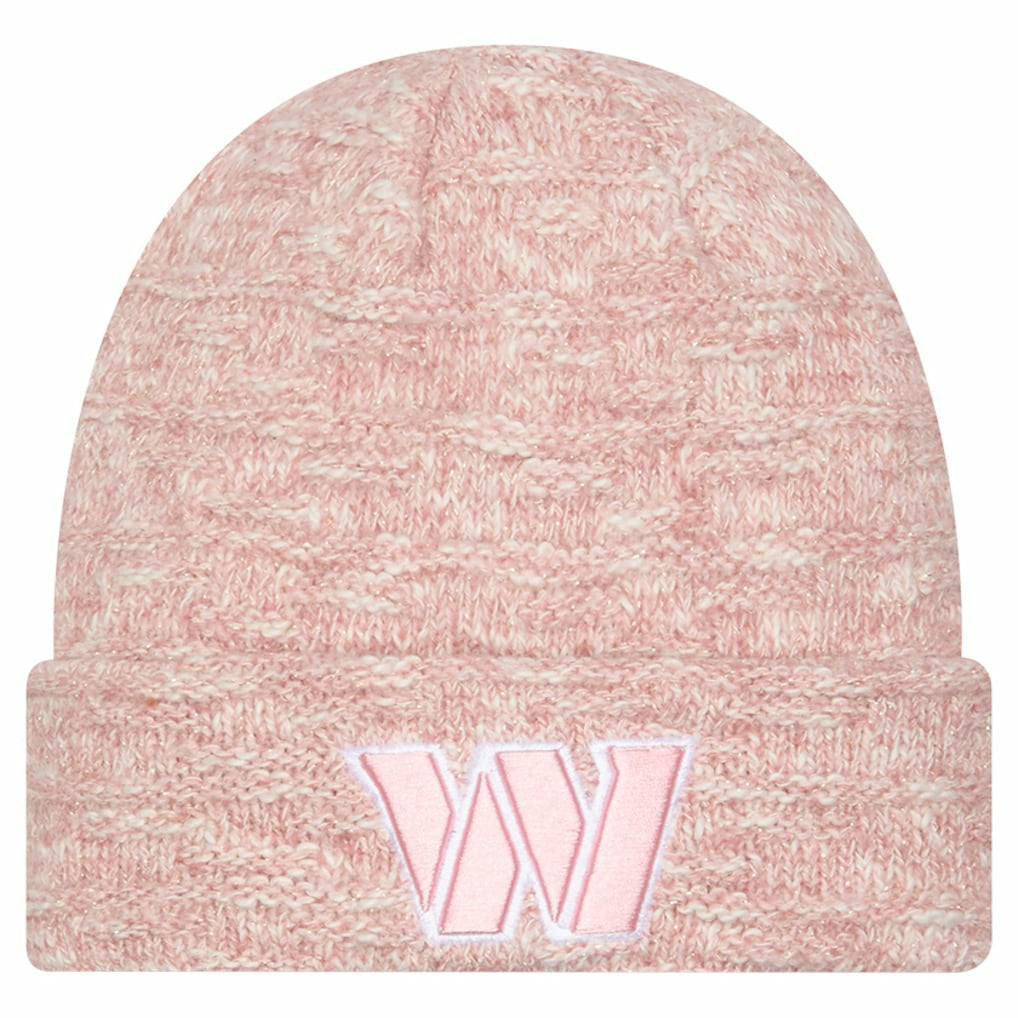 Washington Commanders New Era Women's Metallic Cuffed Knit Hat Pink - NFL