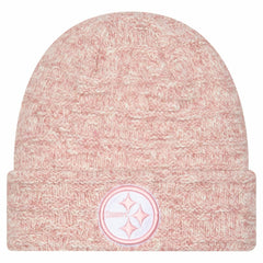 Pittsburgh Steelers New Era Women's Metallic Cuffed Knit Hat Pink - NFL