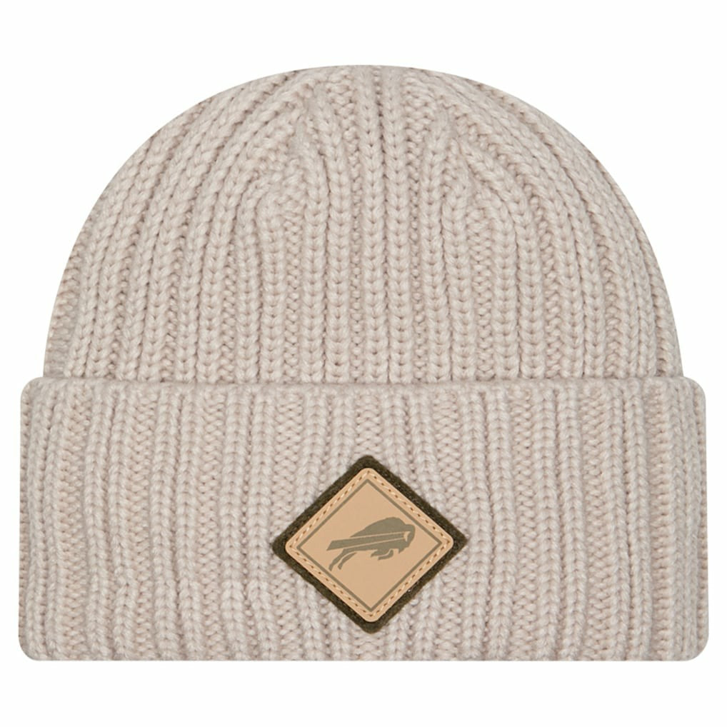 Buffalo Bills New Era Logo Applique Cuffed Knit Hat Light Beige - NFL