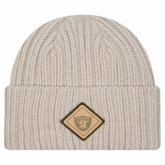 Las Vegas Raiders New Era Logo Applique Cuffed Knit Hat Light Beige - NFL