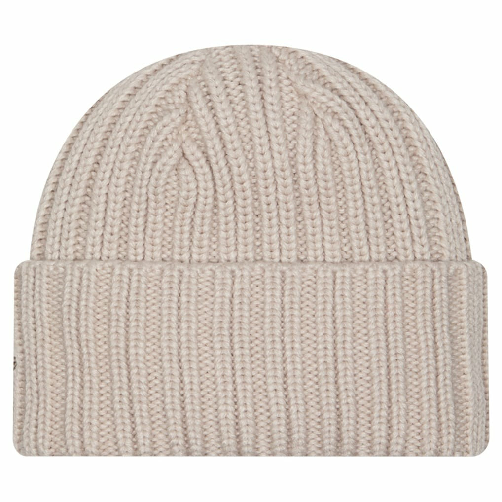 Las Vegas Raiders New Era Logo Applique Cuffed Knit Hat Light Beige - NFL