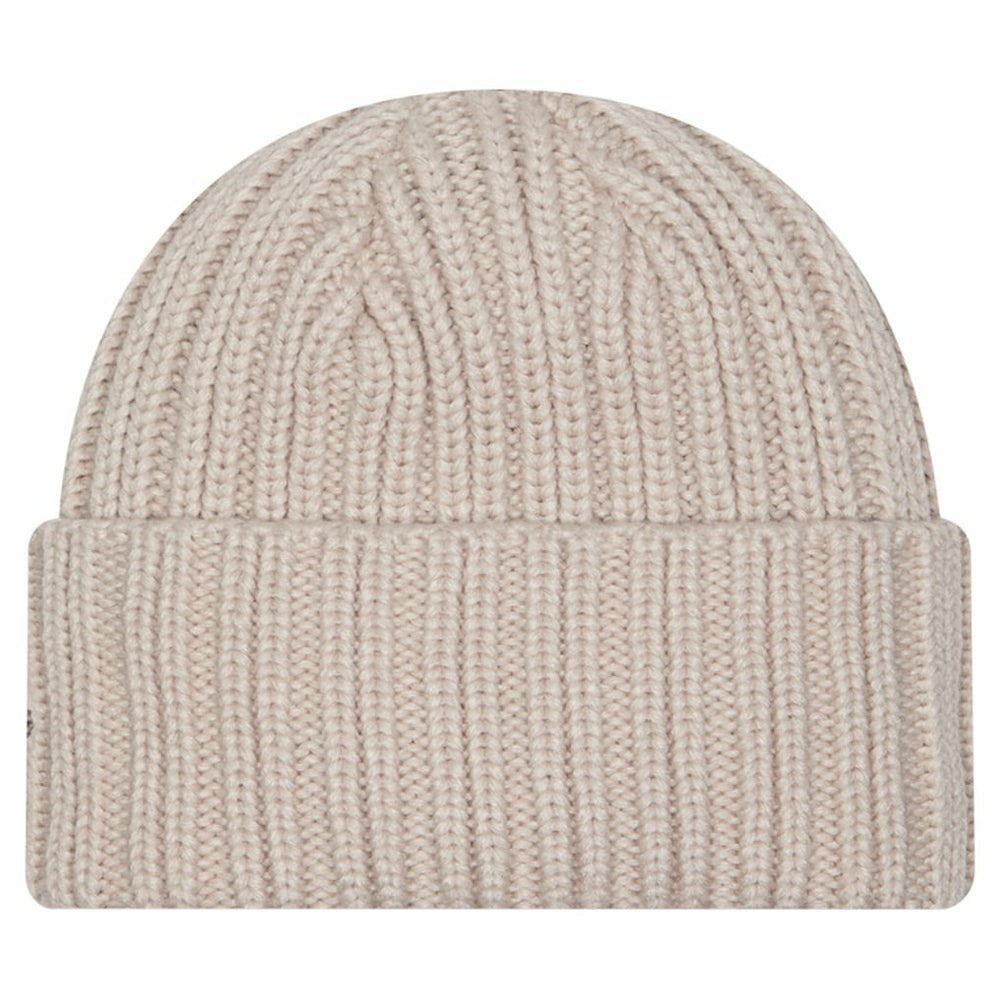 Las Vegas Raiders New Era Logo Applique Cuffed Knit Hat Light Beige - NFL
