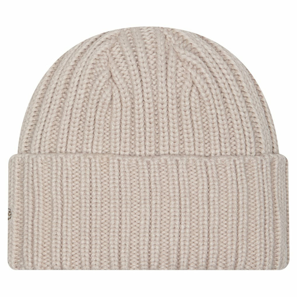 Miami Dolphins New Era Logo Applique Cuffed Knit Hat Light Beige - NFL