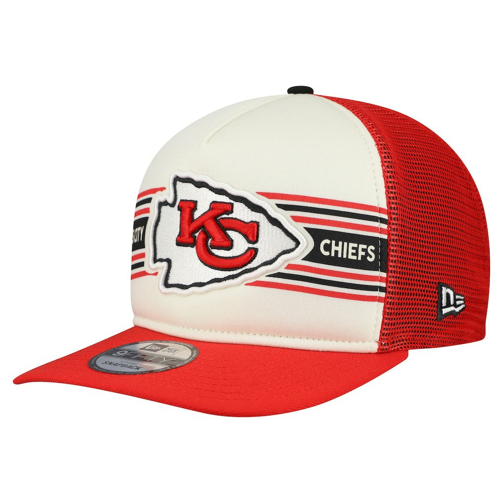 Kansas City Chiefs New Era Banner A-Frame 9FIFTY Snapback Hat Cream/Red - NFL