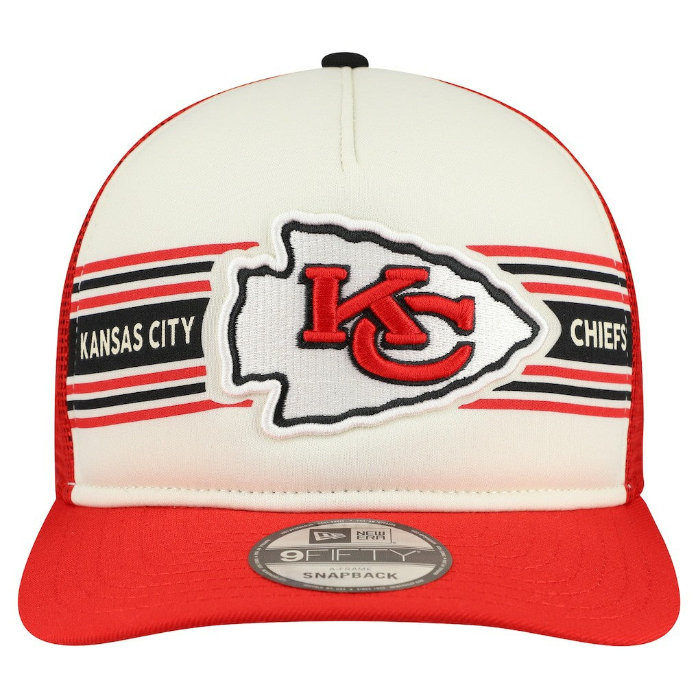 Kansas City Chiefs New Era Banner A-Frame 9FIFTY Snapback Hat Cream/Red - NFL