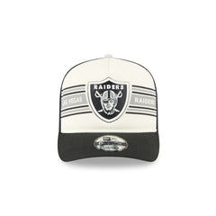 Las Vegas Raiders New Era Banner A-Frame 9FIFTY Trucker Snapback Hat Cream/Black - NFL