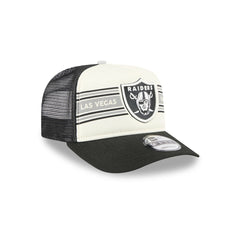 Las Vegas Raiders New Era Banner A-Frame 9FIFTY Trucker Snapback Hat Cream/Black - NFL