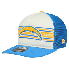 Los Angeles Chargers New Era Banner A-Frame 9FIFTY Snapback Hat Cream/Powder Blue - NFL